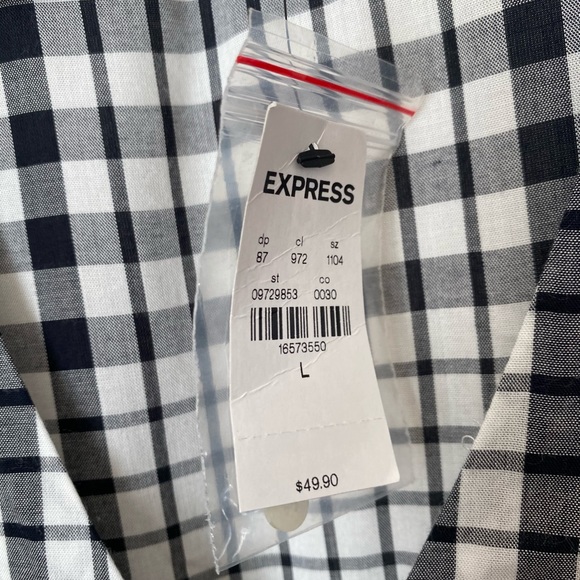 NWT Express button down plaid tie front top▪️L - Picture 5 of 7